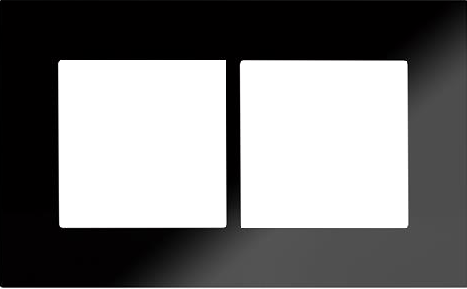 SOL Black Glass  Cover 2 Gang  SOL-COV2-GLS-B