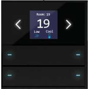 TIS-MER-AC4G-PB Mercury touch Thermostat with 4Gang push Button BLACK