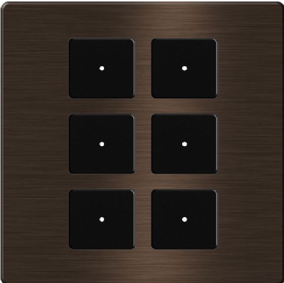 TIS-CLK-6B-1F-GOL Click 6 gang in Single Frame