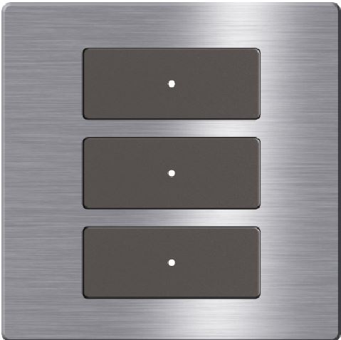 TIS-CLK-3B-1F-GRY Click 3 gang in Single Frame