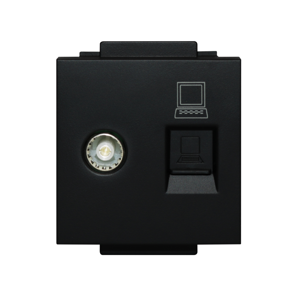 CLK-DAT-TV-BLK TV and Data Socket Black