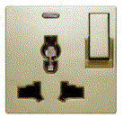 SOL-PLG-USB-G Universal switched socket with 2 USB Charger Gold  Color UK Size