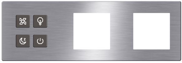 TIS-CLK-4B-3F-GRAY Click Push Button TIS-BUS Series 4 gang in three Frame available in Metal GRAY