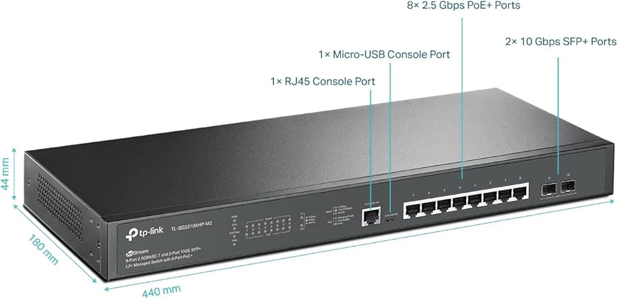 TPLINK SG3210 JETSTREAM 10-PORT GIGABIT  Racmount