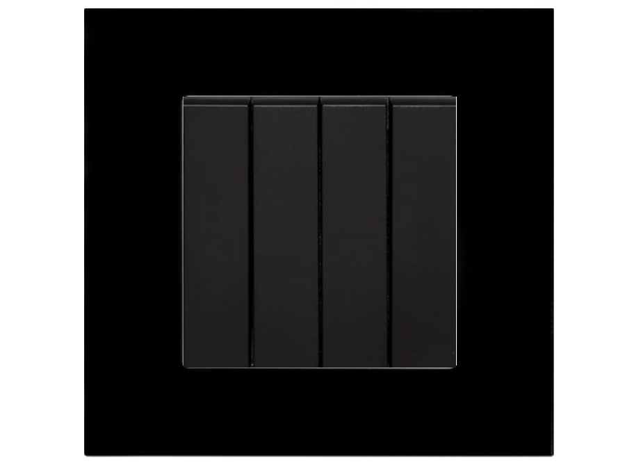 SOL-SWT-4G-B 4 Gang 2 Way Switch Black Color UK Size