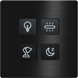 TIS-CLK-4B-1F-BLK Click 4 gang in Single Frame