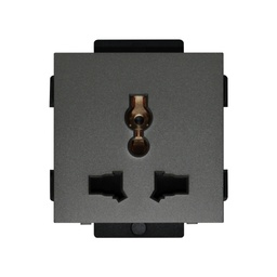 CLK-PLG-UNV-GRY 13A,220V  Universal socket with switch, gray