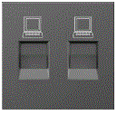 CLK-DAT-2CAT6-GRY Twin Data cat6 socket Socket, gray