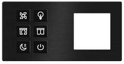 TIS-CLK-6B-2F-BLK Click Push Button TIS-BUS Series 6 gang in Double Frame available in Metal Black