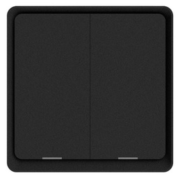 DIO-2G-SW-BEE-N   Dion 2 Gang Black switch with two relay with N neutral connection) Act as Repeater  Black