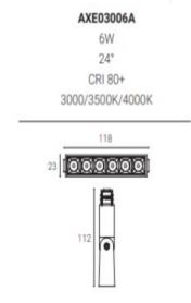 Magnetic Grille Light Black 10w  Cut out: 220*23*112 AXE03012A
