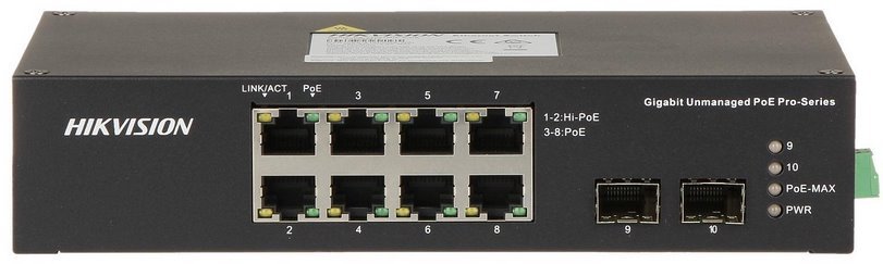 Industrial PoE switch, 8x PoE, 110W