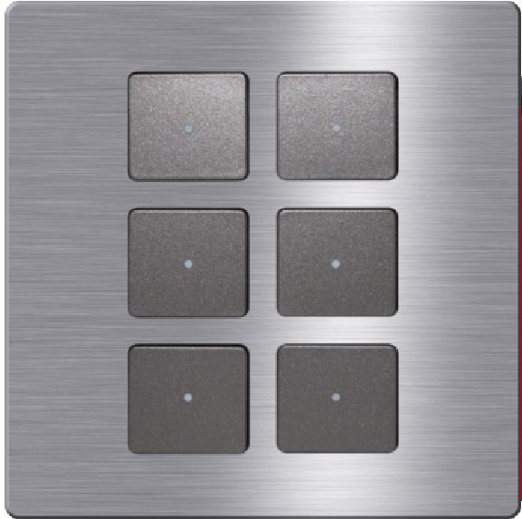 TIS-CLK-6B-1F-GRY Click 6 gang in Single Frame