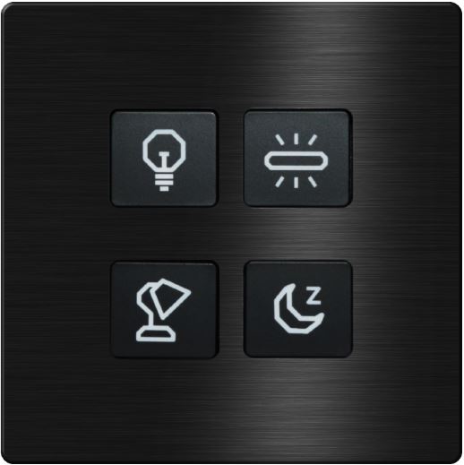 TIS-CLK-4B-1F-BLK Click 4 gang in Single Frame