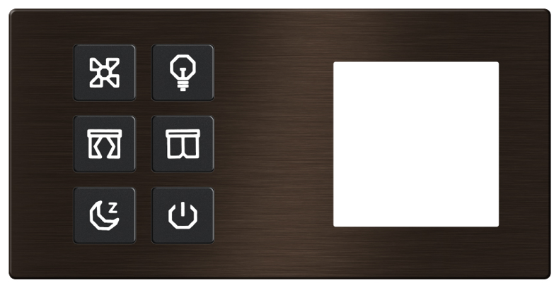 TIS-CLK-6B-2F-GOL Click Push Button TIS-BUS Series 6 gang in Double Frame available in Metal GOLD