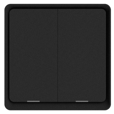 DIO-2G-SW-BEE-N   Dion 2 Gang Black switch with two relay with N neutral connection) Act as Repeater  Black