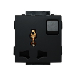 CLK-PLG-UNV-SW-BLK 13A,220V  Universal socket with switch Black
