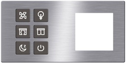 TIS-CLK-6B-2F-GRY Click Push Button TIS-BUS Series 6 gang in Double Frame available in Metal GRAY