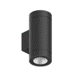 OD9W70H160F Up & Down Cylindar Light, Wall Mounted, 2*6w